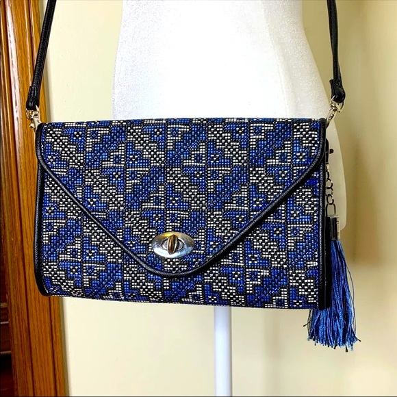 Handbags - Blue Patterned Bag